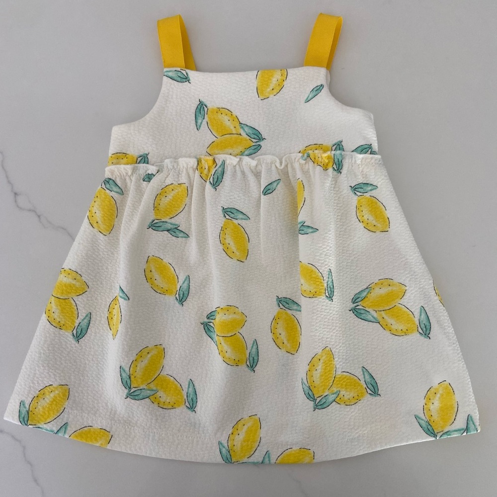 Zara Kids Lemon Print Dress with Yellow Straps 9-12m